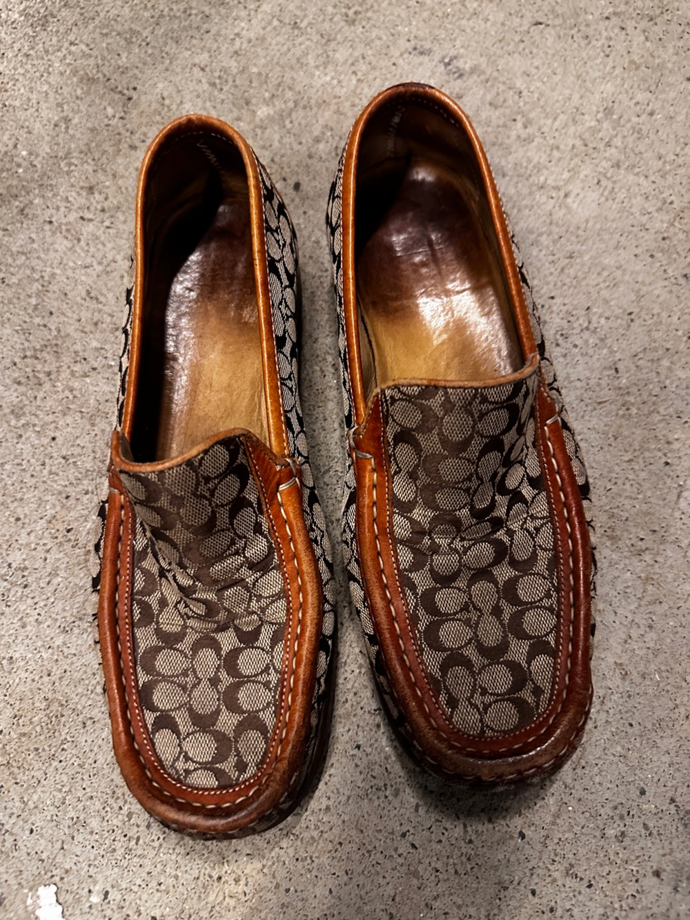 Coach Patterned Slip-On Loafers